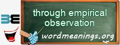 WordMeaning blackboard for through empirical observation